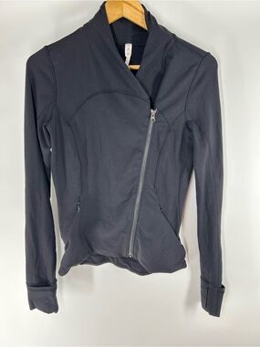 lululemon athletica Black Asymmetric Zip Bomber Jacket